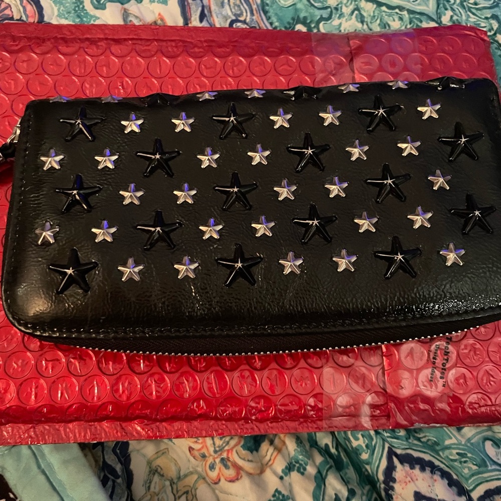Jimmy Choo Black Star-Studded Women's Clutch